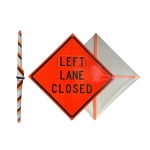 Roll Up Sign & Stand - 48 Inch Left Lane Closed Roll Up Reflective Traffic Sign